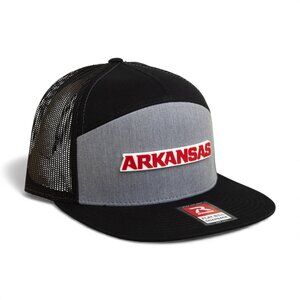 Arkansas Razorbacks ARKANSAS Red 3D Snapback Seven-Panel Trucker Hat- Heather GR